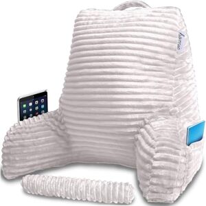 Homie Reading Pillow with Wrist Support, Has Arm Rests, and Back Support for Bed Rest, Lounging, Reading, Working on Laptop, Watching TV (White) Homie Reading Pillow with Wrist Support, Has Arm Rests, and Back Support for Bed Rest, Lounging, Reading, Working on Laptop, Watching TV (White)