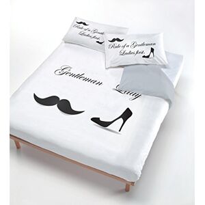 Italian Bed Linen Digital Duvet Cover Set (Bag Sheet 150x200cm + Pillowcase 52x82cm),Lady Gentleman, Single Italian Bed Linen Digital Duvet Cover Set (Bag Sheet 150x200cm + Pillowcase 52x82cm),Lady Gentleman, Single
