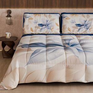 PETTI Artigiani Italiani Winter Quilt, Winter Duvet, Double Sided Quilt, Solid Colour and Digital Floral Print 25 164, 100% Microfibre, Made in Italy PETTI Artigiani Italiani Winter Quilt, Winter Duvet, Double Sided Quilt, Solid Colour and Digital Floral Print 25 164, 100% Microfibre, Made in Italy