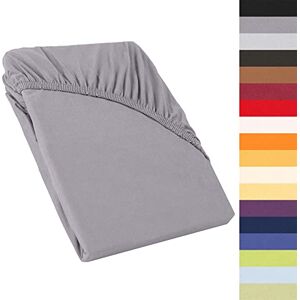CelinaTex Fitted Sheet, Cotton, Platinum Grey 160 g/m², Topper 180x200-200x200 x 20 cm-1er Set CelinaTex Fitted Sheet, Cotton, Platinum Grey 160 g/m², Topper 180x200-200x200 x 20 cm-1er Set