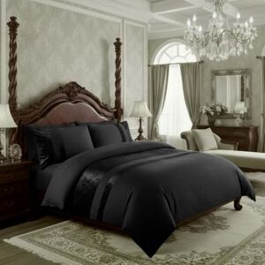 Casabella Luxury Crushed Velvet Panel Band Duvet Cover Sets with Pillow Case Double Duvet Cover Bedding Set – Black Crush Velvet Double Duvet Cover Sets Casabella Luxury Crushed Velvet Panel Band Duvet Cover Sets with Pillow Case Double Duvet Cover Bedding Set – Black Crush Velvet Double Duvet Cover Sets