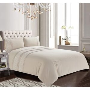 Rapport Home Charlotte Embroidered Duvet Cover Set – Elegant Soft Beige Bedding with Delicate Floral Embroidery, Luxury Easy Care Quilt Cover & Pillowcases (King Size) Rapport Home Charlotte Embroidered Duvet Cover Set – Elegant Soft Beige Bedding with Delicate Floral Embroidery, Luxury Easy Care Quilt Cover & Pillowcases (King Size)