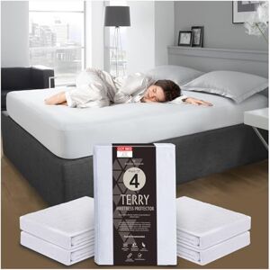 GC GAVENO CAVAILIA Terry Towelling Mattress Protector Pack of 4 Mattress Protectors Cot Bed Waterproof Mattress Protector Fitted Sheet Cot Bed Mattress Cover (70 x 140cm) White GC GAVENO CAVAILIA Terry Towelling Mattress Protector Pack of 4 Mattress Protectors Cot Bed Waterproof Mattress Protector Fitted Sheet Cot Bed Mattress Cover (70 x 140cm) White