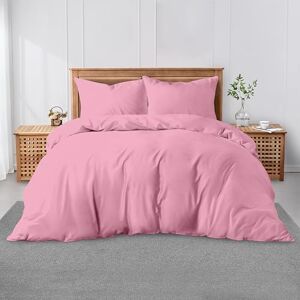 GC GAVENO CAVAILIA Super King Plain Dyed Duvet Cover Set with Pillowcase Soft Comfortable, Lightweight Polycotton Bedding, Easy-Care Quilt Comforter Cover Pink GC GAVENO CAVAILIA Super King Plain Dyed Duvet Cover Set with Pillowcase Soft Comfortable, Lightweight Polycotton Bedding, Easy-Care Quilt Comforter Cover Pink