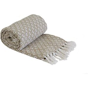 Emma Barclay Casablanca Scandi Woven Recycled Cotton Chair Sofa Setee Bed Throw Over Blanket in Taupe 90x100 (228x254cm) Emma Barclay Casablanca Scandi Woven Recycled Cotton Chair Sofa Setee Bed Throw Over Blanket in Taupe 90x100 (228x254cm)