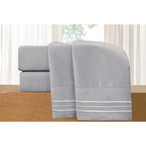 Elegant Comfort Luxury 4-Piece Bed Sheet Set Luxury Bedding 1500 Thread Count Egyptian Quality Microfiber, Wrinkle Resistant Cool & Breathable, Easy Elastic Fitted, Queen, Silver Grey Elegant Comfort Luxury 4-Piece Bed Sheet Set Luxury Bedding 1500 Thread Count Egyptian Quality Microfiber, Wrinkle Resistant Cool & Breathable, Easy Elastic Fitted, Queen, Silver Grey