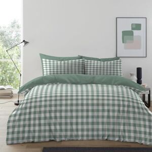 GC GAVENO CAVAILIA Gingham Check Double Duvet Set Microfiber Tartan Check Bedding Double Bed Set With Pillow Cases Hypoallergenic & Machine Washable Reversible Quilt Covers Bed Set, Sage Green GC GAVENO CAVAILIA Gingham Check Double Duvet Set Microfiber Tartan Check Bedding Double Bed Set With Pillow Cases Hypoallergenic & Machine Washable Reversible Quilt Covers Bed Set, Sage Green
