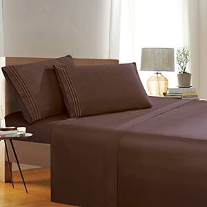Elegant Comfort 1500 Thread Count Wrinkle & Fade Resistant Egyptian Quality 4-Piece Bed Sheet Set Ultra Soft Luxurious Set includes Flat Sheet, Fitted Sheet and 2 Pillowcases, Full Size, Espresso Brown Elegant Comfort 1500 Thread Count Wrinkle & Fade Resistant Egyptian Quality 4-Piece Bed Sheet Set Ultra Soft Luxurious Set includes Flat Sheet, Fitted Sheet and 2 Pillowcases, Full Size, Espresso Brown