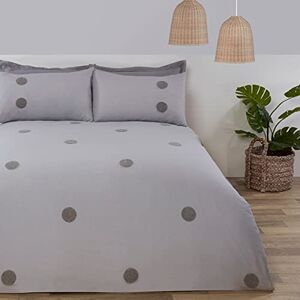 Sleepdown Embroidered Tufted Polka Dot Circles Grey Luxury Soft Cosy Easy Care Duvet Cover Quilt Bedding Set with Pillowcases King (230cm x 220cm), 5056242836070 Sleepdown Embroidered Tufted Polka Dot Circles Grey Luxury Soft Cosy Easy Care Duvet Cover Quilt Bedding Set with Pillowcases King (230cm x 220cm), 5056242836070