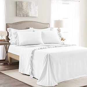 Lush Decor Reyna Ruffle Sheet Set White 6Pc Queen Lush Decor Reyna Ruffle Sheet Set White 6Pc Queen