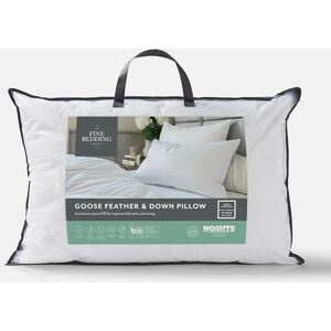 The Fine Bedding Company Goose Feather and Down Pillow – Ethically Sourced Sustainable Luxury Soft Pillow for Front and Back Sleepers, Machine Washable – Single (1 Pack) The Fine Bedding Company Goose Feather and Down Pillow – Ethically Sourced Sustainable Luxury Soft Pillow for Front and Back Sleepers, Machine Washable – Single (1 Pack)