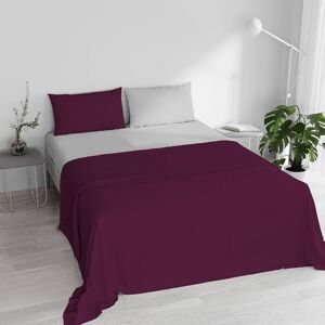 Italian Bed Linen Double Bed Sheet Set, 100% Natural Cotton, Made in Italy – Complete Bed Set, Fitted Sheet, Top Sheet 240 x 300 cm and Pillowcases with Inner Flap, Plum/Light Grey Italian Bed Linen Double Bed Sheet Set, 100% Natural Cotton, Made in Italy – Complete Bed Set, Fitted Sheet, Top Sheet 240 x 300 cm and Pillowcases with Inner Flap, Plum/Light Grey