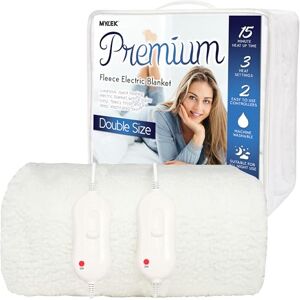 MYLEK Electric Blanket Double Size Bed Fleece Fitted Heated Mattress Cover Underblanket Dual Control, Elasticated Skirt, 190 x 137 x 40cm, Overheat Protection, Machine Washable, All Night Use (Double) MYLEK Electric Blanket Double Size Bed Fleece Fitted Heated Mattress Cover Underblanket Dual Control, Elasticated Skirt, 190 x 137 x 40cm, Overheat Protection, Machine Washable, All Night Use (Double)