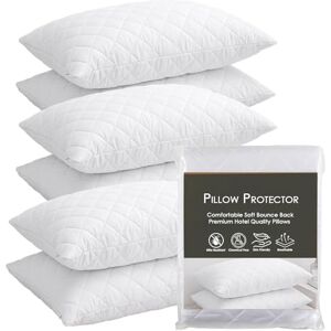 Lifestyle comfort ltd LSC Pillow Protectors 6 Pack Quilted Ultra Soft Anti Allergy Pillow Cover Breathable and Comfortable Microfiber White Pillowcase 48x74 CM (PACK OF 6) Lifestyle comfort ltd LSC Pillow Protectors 6 Pack Quilted Ultra Soft Anti Allergy Pillow Cover Breathable and Comfortable Microfiber White Pillowcase 48x74 CM (PACK OF 6)