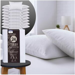 GC GAVENO CAVAILIA Terry Towel Waterproof Pillow Protectors Pack of 12 Pillow Covers – Anti Allergy Towelling Pillow Protectors Soft & Breathable White GC GAVENO CAVAILIA Terry Towel Waterproof Pillow Protectors Pack of 12 Pillow Covers – Anti Allergy Towelling Pillow Protectors Soft & Breathable White