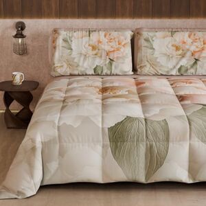 PETTI Artigiani Italiani Winter Quilt, Winter Duvet, Double Sided Quilt, Solid Colour and Digital Floral Print 25 40, 100% Microfibre, Made in Italy PETTI Artigiani Italiani Winter Quilt, Winter Duvet, Double Sided Quilt, Solid Colour and Digital Floral Print 25 40, 100% Microfibre, Made in Italy