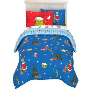 Franco Comforter and Sheet Set with Sham, Microfiber, Grinch, 5 Piece Twin Size Franco Comforter and Sheet Set with Sham, Microfiber, Grinch, 5 Piece Twin Size