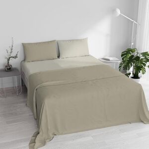 Italian Bed Linen Double Bed Sheet Set, 100% Natural Cotton, Made in Italy – Complete Bed Set, Fitted Sheet, Top Sheet 240 x 300 cm and Pillowcases with Inner Flap, Taupe/Cream Italian Bed Linen Double Bed Sheet Set, 100% Natural Cotton, Made in Italy – Complete Bed Set, Fitted Sheet, Top Sheet 240 x 300 cm and Pillowcases with Inner Flap, Taupe/Cream