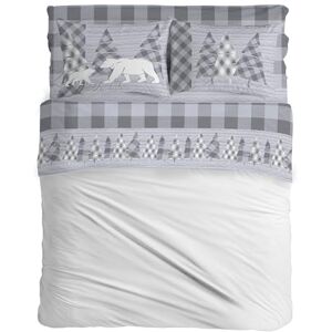 PENSIERI DELICATI Double Bed Set, Flannel, 100% Warm and Soft Cotton, Double 180 x 200 cm, Includes Bottom Sheet, Top Sheet and 2 Pillowcases, Made in Italy, Canada Grey PENSIERI DELICATI Double Bed Set, Flannel, 100% Warm and Soft Cotton, Double 180 x 200 cm, Includes Bottom Sheet, Top Sheet and 2 Pillowcases, Made in Italy, Canada Grey