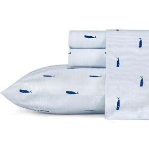 Nautica Cotton Percale Bedding Set, Crisp & Cool, Lightweight & Breathable, 100%, Whale Stripe Blue/White, Twin Nautica Cotton Percale Bedding Set, Crisp & Cool, Lightweight & Breathable, 100%, Whale Stripe Blue/White, Twin