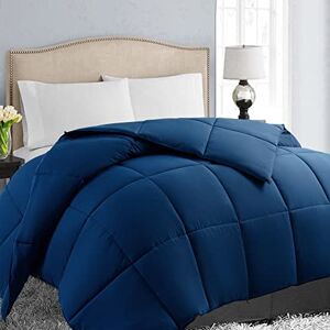 EASELAND All Season Queen Size Soft Quilted Down Alternative Comforter Reversible Duvet Insert with Corner Tabs,Winter Summer Warm Fluffy Hypoallergenic,Navy,88x88 inches EASELAND All Season Queen Size Soft Quilted Down Alternative Comforter Reversible Duvet Insert with Corner Tabs,Winter Summer Warm Fluffy Hypoallergenic,Navy,88x88 inches