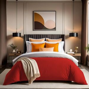 Premium Double Quilt Cover - Red - 200x200 cm - Cotton Premium Double Quilt Cover - Red - 200x200 cm - Cotton