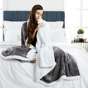 Penguin Home Charcoal Reversible Microfiber Sherpa Throw Blanket Penguin Home Charcoal Reversible Microfiber Sherpa Throw Blanket