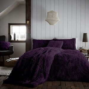 GC GAVENO CAVAILIA HUGG & SNUG Shaggy Faux Fur Bedding Set Single Luxury Fluffy Duvet Cover with Pillowcase Super Soft Warm Fleece Quilt Cover, Purple GC GAVENO CAVAILIA HUGG & SNUG Shaggy Faux Fur Bedding Set Single Luxury Fluffy Duvet Cover with Pillowcase Super Soft Warm Fleece Quilt Cover, Purple