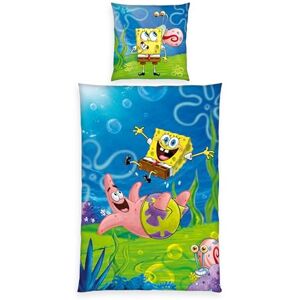 Herding Spongebob Bed Linen, Pillowcase 70 x 90 cm with Zip and Reversible Motif, Duvet Cover 140 x 200 cm, with Zip, 100% Cotton/Renforcé Herding Spongebob Bed Linen, Pillowcase 70 x 90 cm with Zip and Reversible Motif, Duvet Cover 140 x 200 cm, with Zip, 100% Cotton/Renforcé