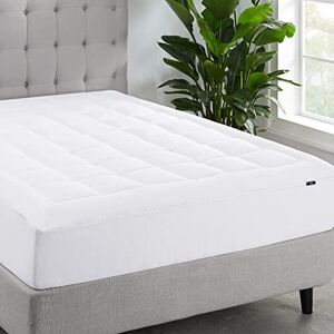 Serta ComfortSure Queen Mattress Cover, Fitted Pillow Top Mattress Pad, Super Soft and Breathable Quilted Cotton Protector with 18" Elastic Deep Pockets for Secure Fit, White Serta ComfortSure Queen Mattress Cover, Fitted Pillow Top Mattress Pad, Super Soft and Breathable Quilted Cotton Protector with 18" Elastic Deep Pockets for Secure Fit, White