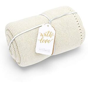 The Little Green Sheep Organic Knitted Cellular Baby Blanket, Lightweight & Breathable 75x75cm Blanket, Linen The Little Green Sheep Organic Knitted Cellular Baby Blanket, Lightweight & Breathable 75x75cm Blanket, Linen