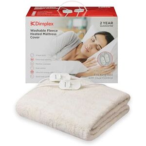 Dimplex DXMCKD Heated Under Blanket King, Machine Washable Electric Blanket with Extra Foot Warmth, Cosy 100% Polyester Finish, Energy Efficient Low Cost Warmth (White) Dimplex DXMCKD Heated Under Blanket King, Machine Washable Electric Blanket with Extra Foot Warmth, Cosy 100% Polyester Finish, Energy Efficient Low Cost Warmth (White)