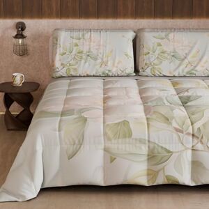 PETTI Artigiani Italiani Winter Quilt, Winter Duvet, Double Sided Quilt, Solid Colour and Digital Floral Print 25 172, 100% Microfibre, Made in Italy PETTI Artigiani Italiani Winter Quilt, Winter Duvet, Double Sided Quilt, Solid Colour and Digital Floral Print 25 172, 100% Microfibre, Made in Italy