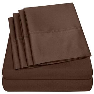 Sweet Home Collection Twin Size Bed Sheets 4 Piece 1500 Supreme Collection Fine Brushed Microfiber Deep Pocket Twin Sheet Set Bedding 1 EXTRA PILLOW CASES, GREAT VALUE, Brown Sweet Home Collection Twin Size Bed Sheets 4 Piece 1500 Supreme Collection Fine Brushed Microfiber Deep Pocket Twin Sheet Set Bedding 1 EXTRA PILLOW CASES, GREAT VALUE, Brown