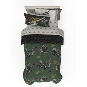 Franco Comforter and Sheet Set, Microfiber, Green-Legend of Zelda, 5 Piece Twin Size Franco Comforter and Sheet Set, Microfiber, Green-Legend of Zelda, 5 Piece Twin Size