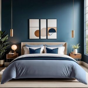 Blue Cotton Ranforce Double Quilt Cover - Bedding Type Blue Cotton Ranforce Double Quilt Cover - Bedding Type