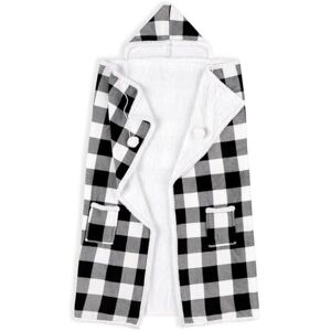 Safdie Premium Wearable Hooded Adult Women and Men 71"x51"-Super Soft, Lightweight, Microplush, Cozy and Functional Throw Blanket (Buffalo Black), Polyester, Plaid White 71 X 51 Safdie Premium Wearable Hooded Adult Women and Men 71"x51"-Super Soft, Lightweight, Microplush, Cozy and Functional Throw Blanket (Buffalo Black), Polyester, Plaid White 71 X 51