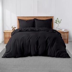 GC GAVENO CAVAILIA Super King Plain Dyed Duvet Cover Set with Pillowcases Soft Comfortable, Lightweight Polycotton Bedding, Easy-Care Quilt Comforter Cover Black GC GAVENO CAVAILIA Super King Plain Dyed Duvet Cover Set with Pillowcases Soft Comfortable, Lightweight Polycotton Bedding, Easy-Care Quilt Comforter Cover Black