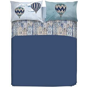 PENSIERI DELICATI Double Bed Sheet Set, 100% Cotton, 180 x 200 cm, Includes Bottom Sheet, Top Sheet and 2 Pillowcases, Made in Italy, Light Blue Flying Pattern PENSIERI DELICATI Double Bed Sheet Set, 100% Cotton, 180 x 200 cm, Includes Bottom Sheet, Top Sheet and 2 Pillowcases, Made in Italy, Light Blue Flying Pattern