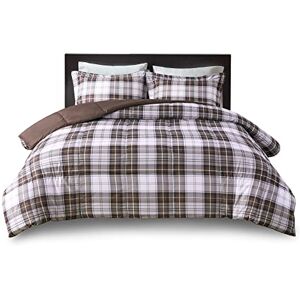 Madison Park Essentials Parkston Plaid Comforter, Matching Sham, 3M Scotchguard Stain Release Cover, Hypoallergenic All Season Bedding-Set, Twin/Twin XL, Brown, 2 Piece Madison Park Essentials Parkston Plaid Comforter, Matching Sham, 3M Scotchguard Stain Release Cover, Hypoallergenic All Season Bedding-Set, Twin/Twin XL, Brown, 2 Piece
