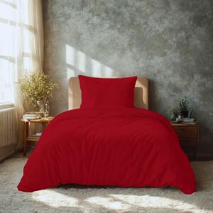 Komfortec Premium Super Soft Bed Linen 2-Piece 155 x 220 cm Duvet Cover + 80 x 80 cm Pillowcases Brushed 100% Microfibre Red Komfortec Premium Super Soft Bed Linen 2-Piece 155 x 220 cm Duvet Cover + 80 x 80 cm Pillowcases Brushed 100% Microfibre Red