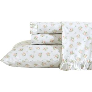Laura Ashley Queen Sheet Set, Breathable Percale Cotton Bedding, 200 Thread Count, Floral Home Decor (Roseford Orange, Queen) Laura Ashley Queen Sheet Set, Breathable Percale Cotton Bedding, 200 Thread Count, Floral Home Decor (Roseford Orange, Queen)