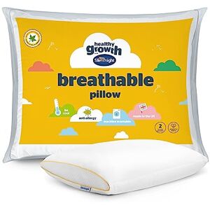 Silentnight Healthy Growth Breathable Pillow Kids Pillow with Mesh Sides for a Refreshing Nights Sleep Cotton, Anti Bacterial and Machine Washable, White Silentnight Healthy Growth Breathable Pillow Kids Pillow with Mesh Sides for a Refreshing Nights Sleep Cotton, Anti Bacterial and Machine Washable, White
