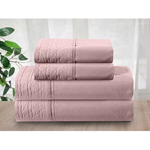 Elegant Comfort Luxury Soft Coziest 4-Piece Bed Sheet Set 1500 Thread Count Egyptian Quality Microfiber Wrinkle Resistant Beautiful Quilted Design on Flat Sheet and Pillowcases, Queen, Dusty Rose Elegant Comfort Luxury Soft Coziest 4-Piece Bed Sheet Set 1500 Thread Count Egyptian Quality Microfiber Wrinkle Resistant Beautiful Quilted Design on Flat Sheet and Pillowcases, Queen, Dusty Rose