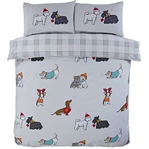 Rapport Home Winter Tails Christmas Duvet Cover Set Festive Dog Print Bedding Soft Polycotton Double Size Rapport Home Winter Tails Christmas Duvet Cover Set Festive Dog Print Bedding Soft Polycotton Double Size