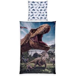 Herding Jurassic World Bed Linen, Pillowcase Approx. 80 x 80 cm, Duvet Cover Approx. 135 x 200 cm, with Zip and Reversible Motif, 100% Cotton/Renforcé Herding Jurassic World Bed Linen, Pillowcase Approx. 80 x 80 cm, Duvet Cover Approx. 135 x 200 cm, with Zip and Reversible Motif, 100% Cotton/Renforcé