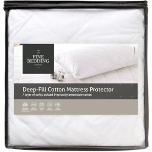 The Fine Bedding Company Deep Fitted Mattress Cotton Protector Quilted Mattress Protector Double Bed Deep Pocket Hypoallergenic Double Mattress Protector Not Waterproof (Single) The Fine Bedding Company Deep Fitted Mattress Cotton Protector Quilted Mattress Protector Double Bed Deep Pocket Hypoallergenic Double Mattress Protector Not Waterproof (Single)