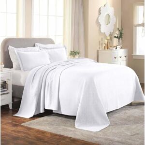 Superior 100% Cotton Basket Weave Bedspread with Shams, All-Season Premium Cotton Matelasse Jacquard Bedding, Quilted-Look Geometric Basket, King, White Superior 100% Cotton Basket Weave Bedspread with Shams, All-Season Premium Cotton Matelasse Jacquard Bedding, Quilted-Look Geometric Basket, King, White