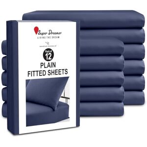 Super Dreamer GC GAVENO CAVAILIA King Size Fitted Sheets (152x203cm) Pack of 12 Microfiber Plain Dyed Bedding 25cm Deep Pocket Soft, Breathable, Wrinkle Shrink Resistant Mattress & Bottom Sheet Navy Super Dreamer GC GAVENO CAVAILIA King Size Fitted Sheets (152x203cm) Pack of 12 Microfiber Plain Dyed Bedding 25cm Deep Pocket Soft, Breathable, Wrinkle Shrink Resistant Mattress & Bottom Sheet Navy