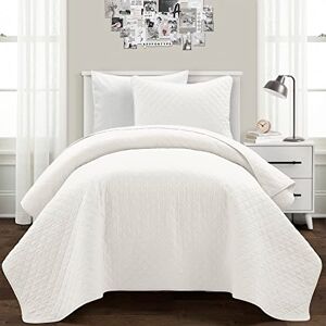 Lush Decor Ava Diamond Oversized 2 Piece Cotton Quilt Set, White, Twin-XL Lush Decor Ava Diamond Oversized 2 Piece Cotton Quilt Set, White, Twin-XL